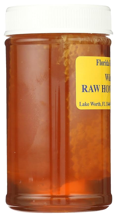 Florida Raw Apiaries | Raw and Unfiltered Wildflower Honey with Comb, 16 Ounce