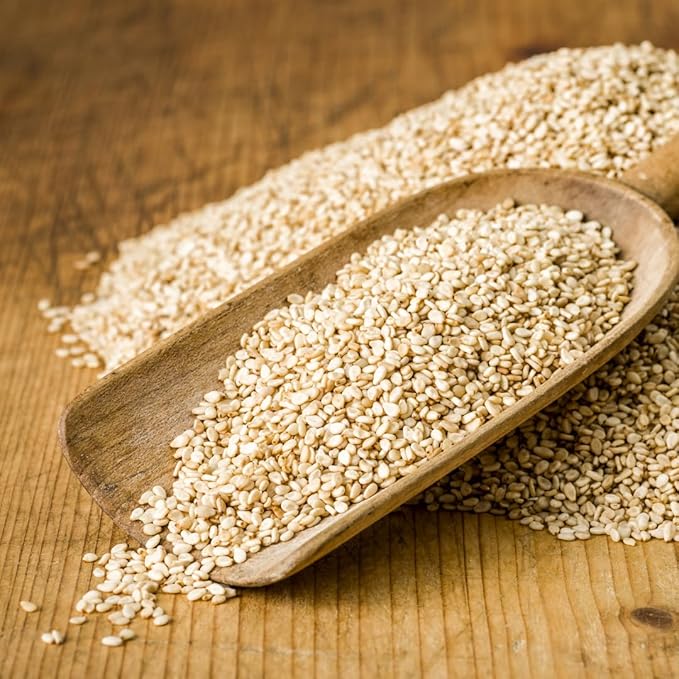 GranAroma Whole Sesame Seeds, Whole, Raw & Unhulled, Crunchy (6 Pound)