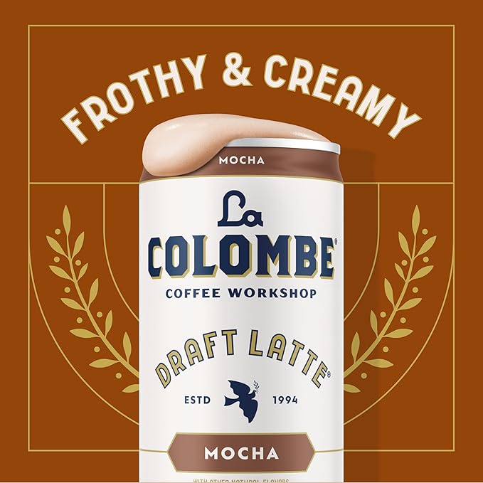 La Colombe Coffee, Mocha Draft Latte, 11 fl oz Cans (Pack of 12), Coffeehouse Quality Cold Brew, Specialty Grade Coffee Beans, Ready-to-Drink On-the-Go