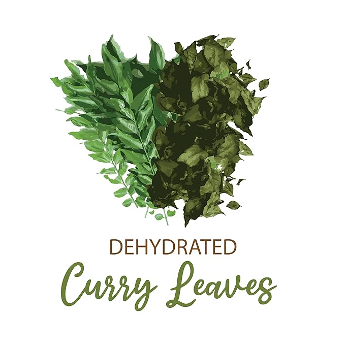 SHROOTS Dehydrated Curry Leaves Pure Vegetarian Gluten-Free No Added Salt Flavorful Kitchen Essential Machine Dried Vegetables with Natural Aroma Perfect for Everyday Cooking - 1.76 oz, Pack of 1