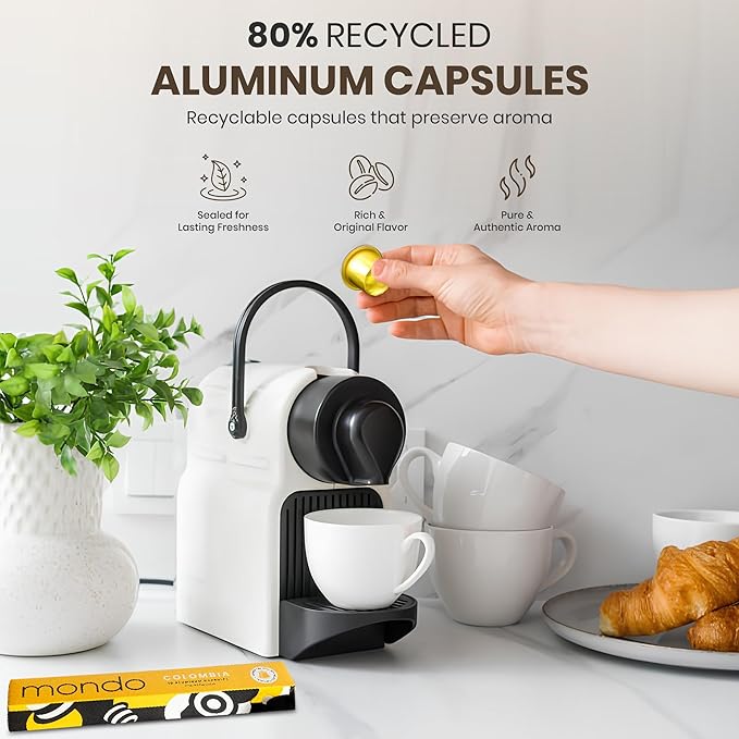 Mondo Nespresso Compatible Aluminum Capsules (40-pack), Variety Pack, USDA Organic, Medium Roast