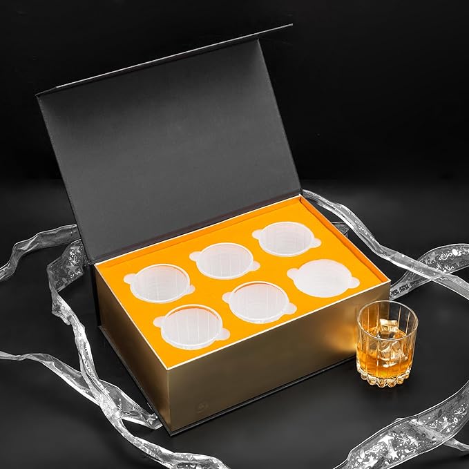 KANARS Crystal Whiskey Glasses Set of 6-10 Oz Rock Glasses in Elegant Gift Box - Bourbon Glass Tumbler for Birthday, Wedding Anniversary, Housewarming and Retirement - Whisky Men Gifts