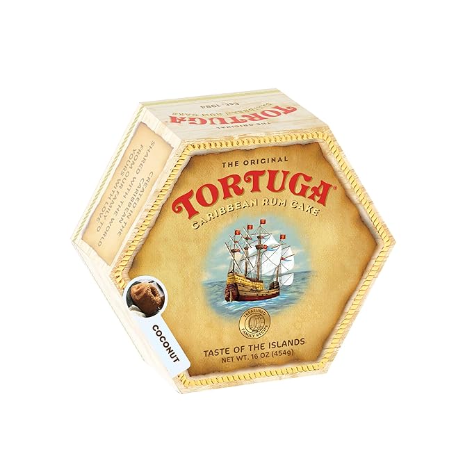 TORTUGA Caribbean Coconut Rum Cake - 16 oz Rum Cake - The Perfect Premium Gourmet Gift for Gift Baskets, Parties, Holidays, and Birthdays