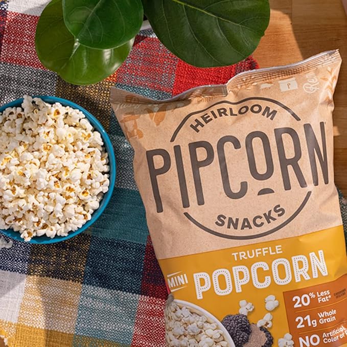 Heirloom Truffle Mini Popcorn by Pipcorn - 4.5oz 6pk - Healthy Snacks, Gluten Free Snacks, Heirloom Corn, Salty Snacks, Black Truffle