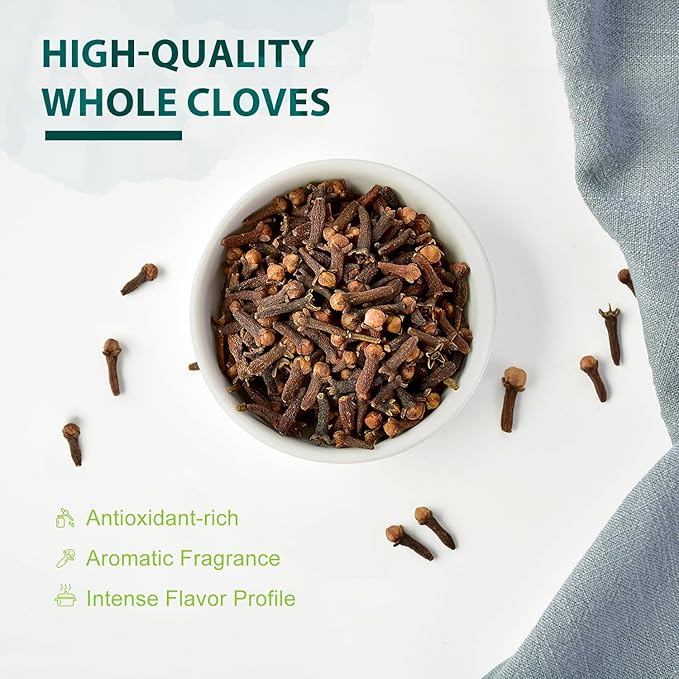 Soeos Whole Cloves 16 Ounce Bulk, Premium Quality Fresh Hand Picked Cloves Whole, Great for Foods and Tea, Clove Pomander Balls & Potpourri, Gluten Free, Non GMO, Kosher
