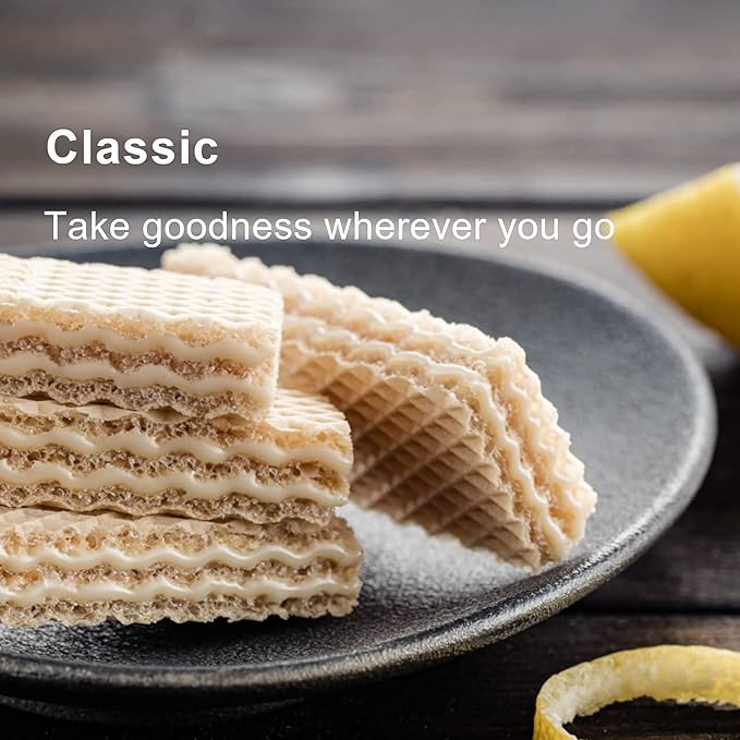 Loacker Classic Lemon Wafers - Premium Crispy Wafer Cookies with Lemon Cream Filling - Multipack of 12 Snack Packs - NON-GMO - Sicilian Lemons - 45g/1.59oz, Pack of 12