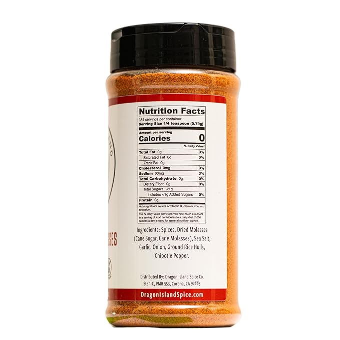 Dragon Island Spice Company | Spicy Molasses Seasoning - BBQ Seasoning - Spicy BBQ Rub - Pork Rub - Summer Grill Seasoning (10.7 Ounce)