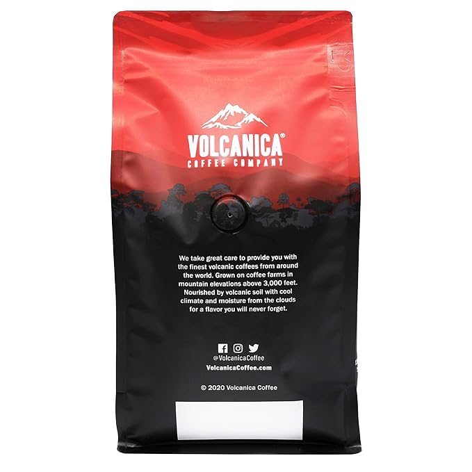 Volcanica House Decaf Coffee, Ground, Swiss Water Processed, Fresh Roasted, Kosher, 16-ounce