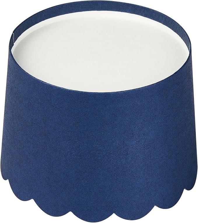 Panificio 10 Ounce Cupcake Wrappers, 200 Scalloped Baking Cups - Oven-Ready, Greaseproof, Midnight Blue Paper Cupcake Liners, Disposable, For Birthdays, Baby Showers, Or Weddings - Restaurantware