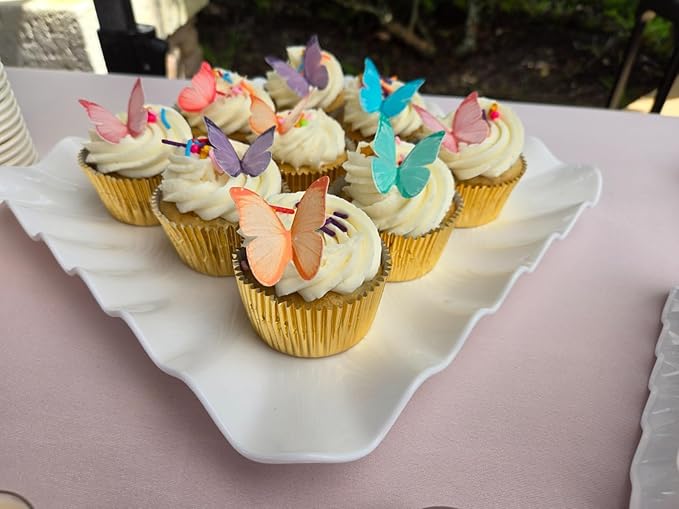 48Pcs Edible Butterflies Cake Toppers 2" Wafer Paper Butterfly for Cake Cupcake Decorations Colorful Small Pastel Cupcake Topper for Wedding Birthday Baby Shower Cake Decoratings(Mix Color)