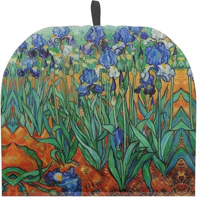 Hudotybom Irises Print Tea Cozy for Teapot Insulated Large Teapot Cover to Keep Warm Tea Kettle Cover Machine Washable Coffee Pot Cloth Covers Kitchen Home Decorations