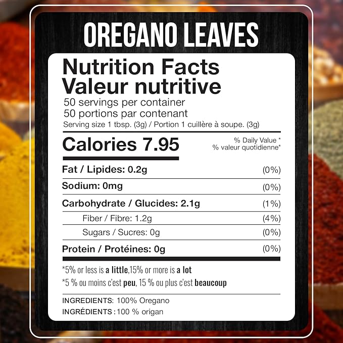 Fresh Finest Oregano 3.89oz - Premium Dried Oregano Leaves - All-Natural, Non-GMO, Gluten-Free, Kosher - Perfect for Cooking, Seasoning, and Garnishing