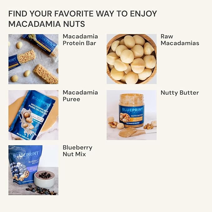 Blueprint by Bryan Johnson Macadamia Nut Protein Bars ??Variety Pack Protein Bars - Lemon, White Cocoa & Raspberry ??Vegan, Low Sugar, Keto-Friendly Snacks ??Non-GMO, Raw Nut Bar??9g Protein ??12 Pack