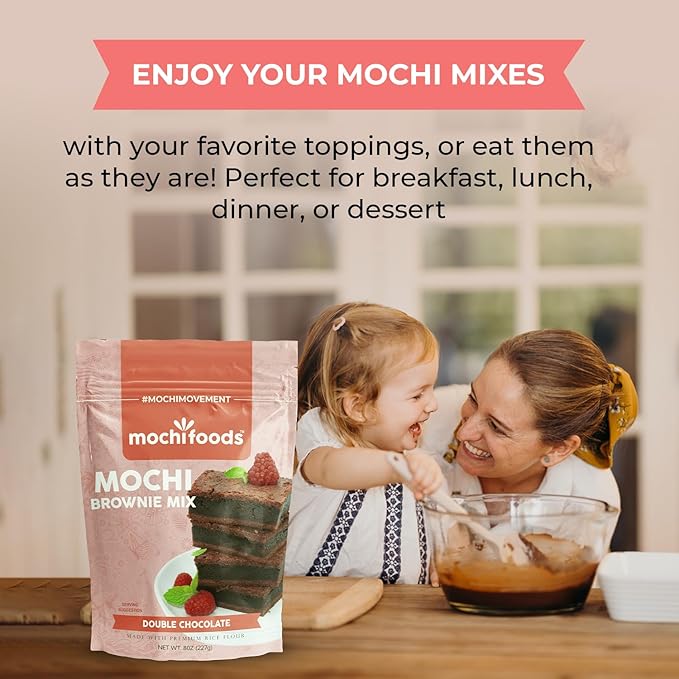 Mochi Brownie Mix | Double Chocolate Delight Brownies with Premium Rice Flour | 8 Oz.