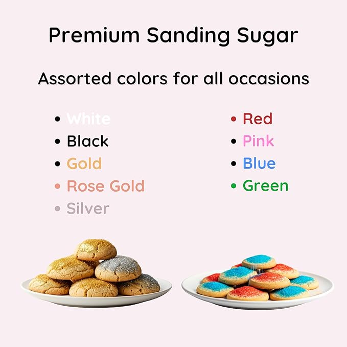 Bakerpan Pink Sanding Sugar for Baking & Cookie Decorating - 5 Ounce Edible Pink Sugar Sprinkles for Cookies, Cakes, Cocktails (Made In USA)
