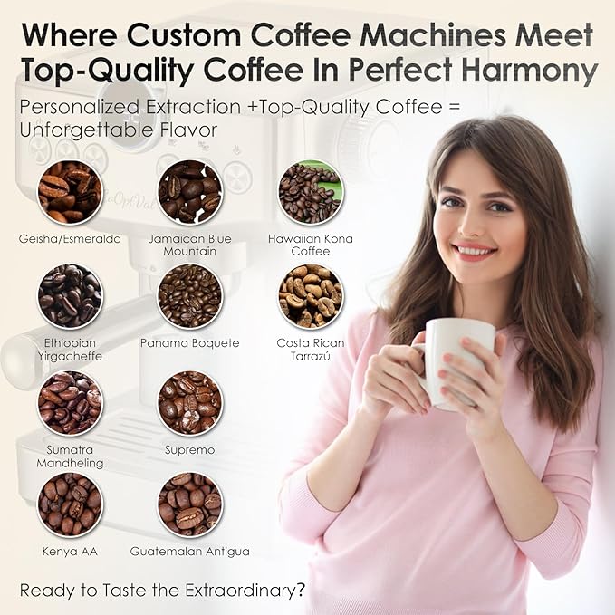 20-Bar Espresso Machine & Cafetera Espresso ??Fully Customizable Brewing (Temperature, Time, Volume, Steam) ??Steam Wand & Milk Frother, Stainless Steel ??Latte Machine & Cappuccino Machine