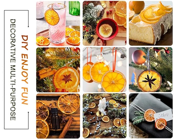 Dehydrated Orange Slices,10.58oz / 300g, Dried Orange Slices Sugar Free Natural Fruit for Cocktails/Cakes/Crafts/Old Fashioned Citrus Garnish Garland Candied Mandarin Decoration Wheels Bulk