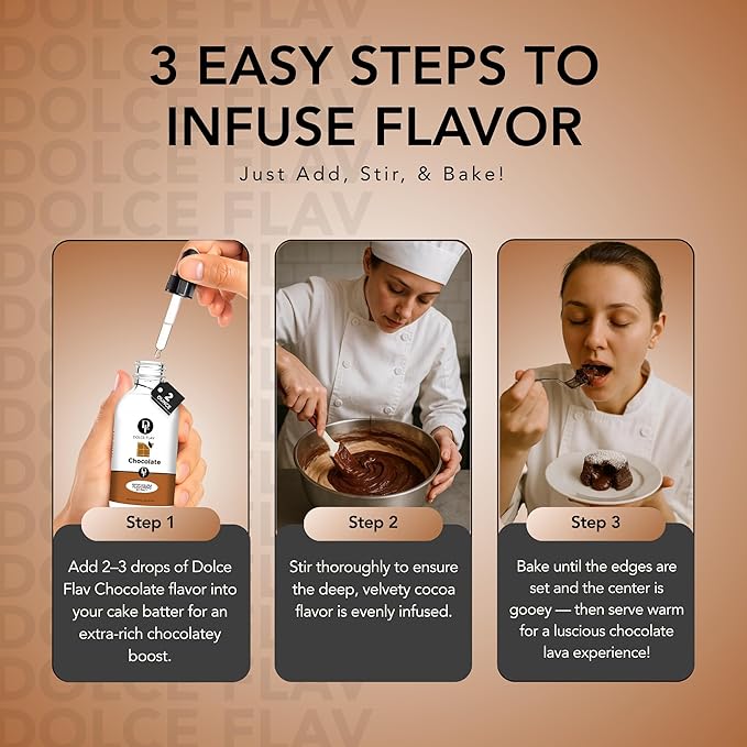 Dolce Flav Natural Chocolate Extract ??Sugar-Free & Kosher ??Pure Cocoa Flavor for Baking, Coffee, Ice Cream, Smoothies & Desserts ??Highly Concentrated ??2 oz