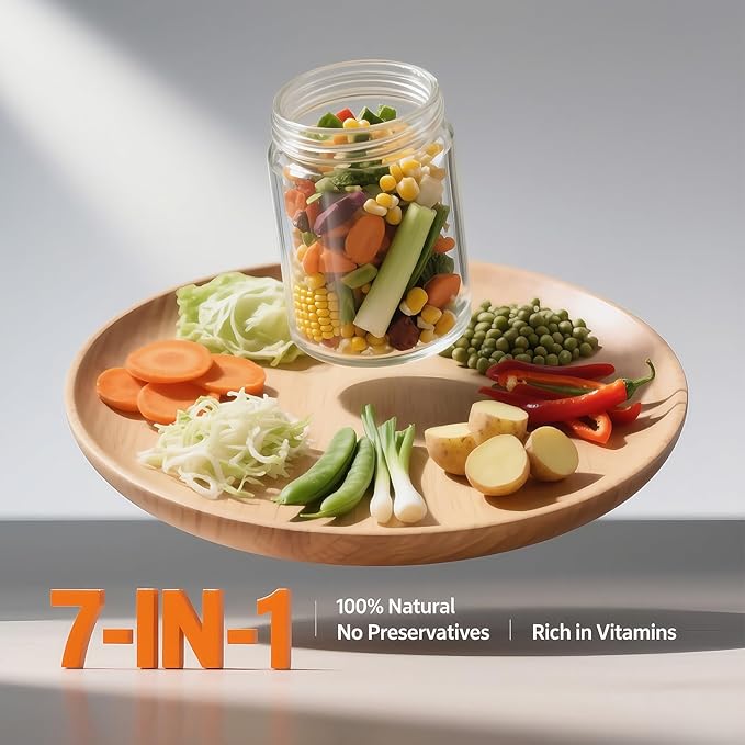 7 oz 200 g Dehydrated Vegetable Soup Mix | Colorful Veggie Blend for Ramen, Stews & Pantry Storage | Carrots Cabbage Corn Scallions Peas Potatoes Bell Peppers