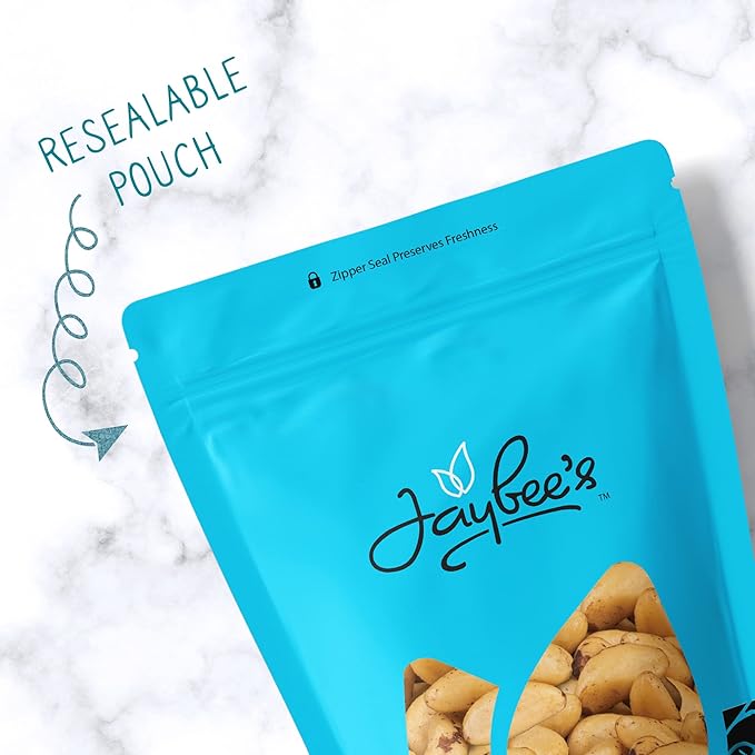 Raw Brazil Nuts 1 Pound (16 oz) | Whole Natural Unsalted Brazilian Nuts | Healthy Protein Snack Whole Foods, Keto, Vegan Diet Friendly | Compare to Organic Brazil Nut | Kosher | Jaybee's