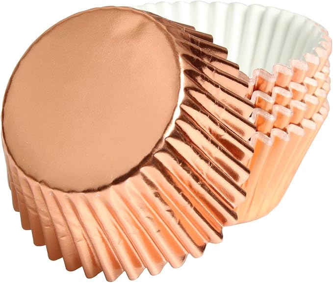 Rose Gold Foil Muffin Cupcake Liners case Baking Cups,Foil Cupcake Liners Standard Baking Cups Pack of 100 ??,<div>