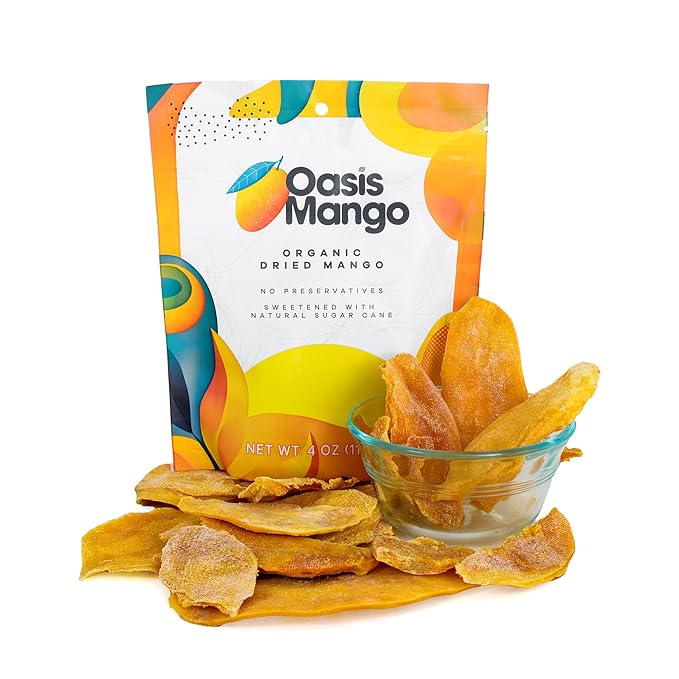 Oasis Mango - Organic Dried Mango, Low Sugar Added (Pack of 5-20 oz)