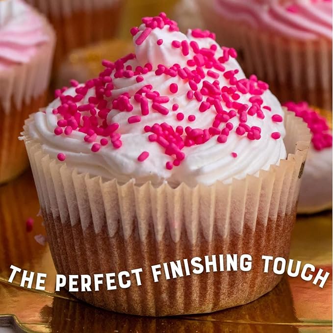 Judee's Gluten Free Pink Sprinkles 4 oz - Gluten-Free and Nut-Free - Brighten Up Your Baked Goods - Great for Cookie and Cake Decoration - Use for Baking and as Dessert and Ice Cream Toppings