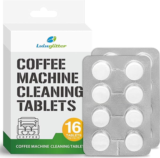 Espresso Machine Cleaning Tablets Coffee Machine Cleaner Compatible with Breville Barista Express, Gaggia, Delonghi, Jura, Philips 16 tabs Convenient removes coffee oils