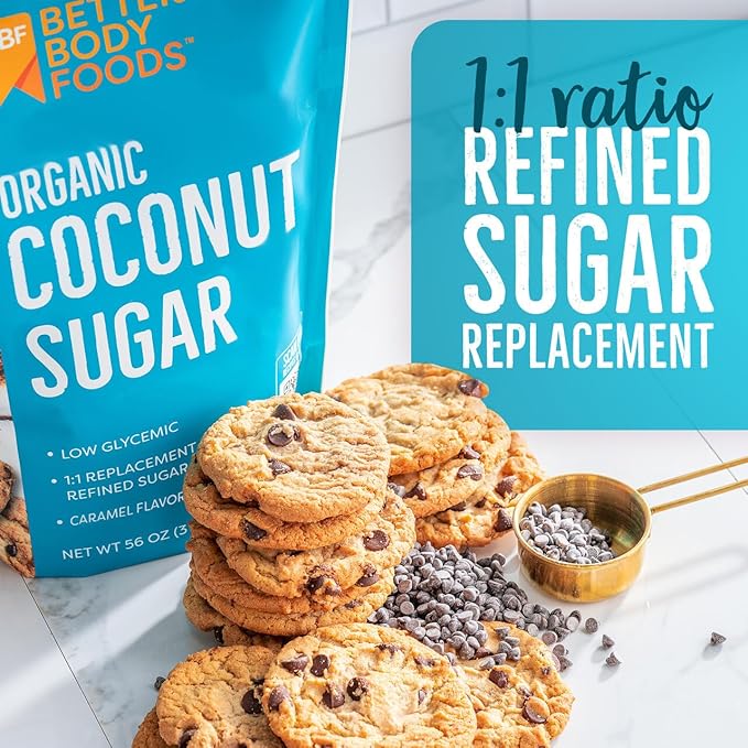 BetterBody Foods Organic Coconut Sugar, Gluten-Free, Non-GMO, Low Glycemic Sugar Substitute, 3.5 lbs, 56 ounces