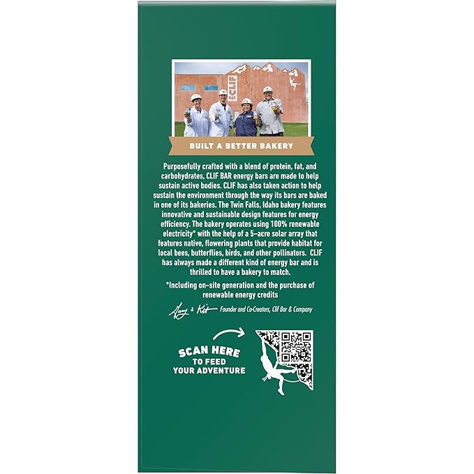CLIF BAR - Oatmeal Raisin Walnut - Made with Organic Oats - Energy Bars - Non-GMO - Plant Based Protein Bars (10 Pack)