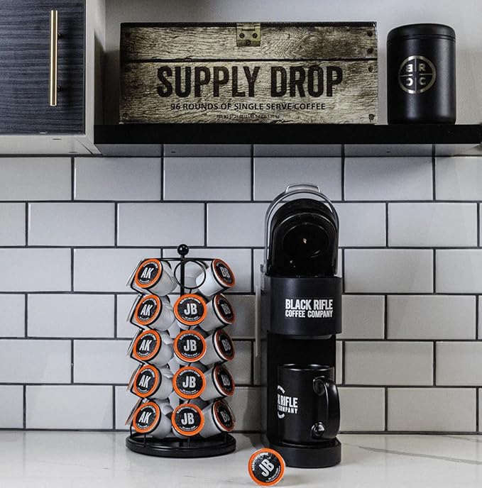 Black Rifle Coffee Company Supply Drop Variety Pack (96 Count of K Cups) - K Cups Coffee Variety Pack - Contains Silencer Smooth (Light), AK-47 (Medium), Just Black (Medium) & BeyondBlack (Dark Roast)