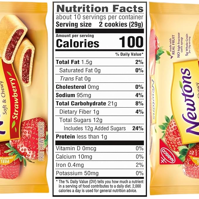 Newtons Soft & Fruit Chewy Strawberry Cookies 10 Oz (Pack Of 2) - Fig Newtons Cookies - Newtons Cookies Fig Fruit Chewy (Lyfno Trademark Spoon Included)