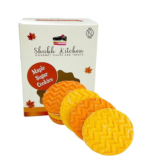 Maple Sugar Cookies- Gourmet Fall Edition, Small-Batch Seasonal Cookies, 100% Egg-Free & Vegetarian, No Preservatives, Handmade with Simple Ingredients, 6.5 oz Gift Box