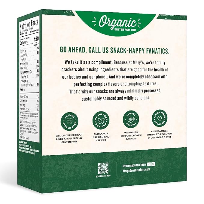 Mary's Gone Crackers Super Seed Jalapeño Crackers, Vegan Friendly, Kosher, USDA Certified Organic, Gluten Free & Non-GMO, 4 Ounce (Pack of 6)