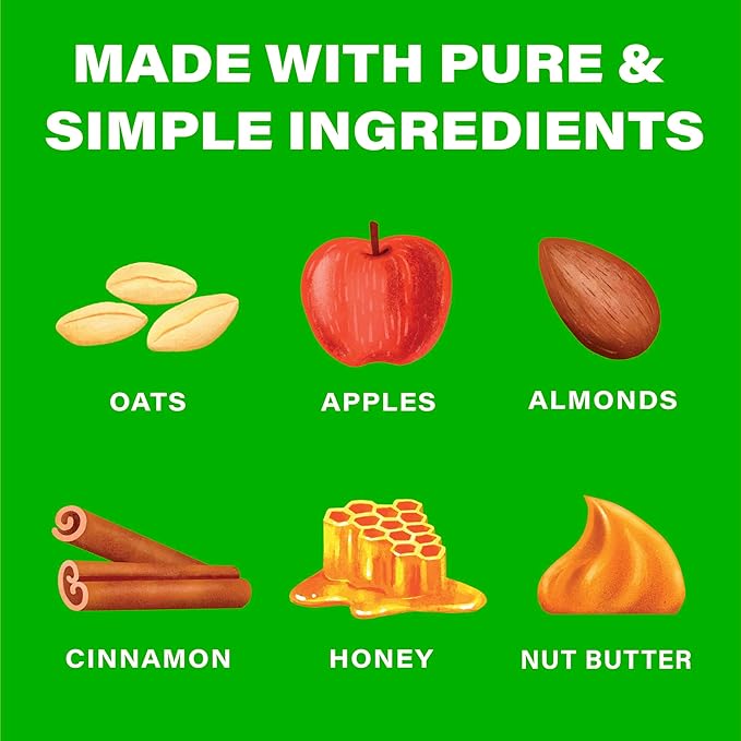 Over Easy Soft and Chewy Granola Breakfast Bars - Granola and Protein Bars - Energy Snack Bars - Clean, Gluten Free, Dairy Free, Soy Free and Kosher (Apple Cinnamon, 12 Count)