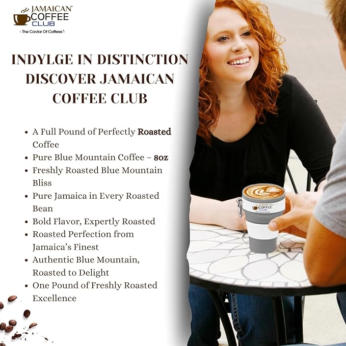 JamaicanCoffeeClub 100% Jamaican Blue Mountain Coffee Ground ??RG 8oz Fresh Roasted Beans, Smooth Bold Flavor, Premium Coffee from Jamaica, Medium Grind ??Rich Taste Gourmet Blend