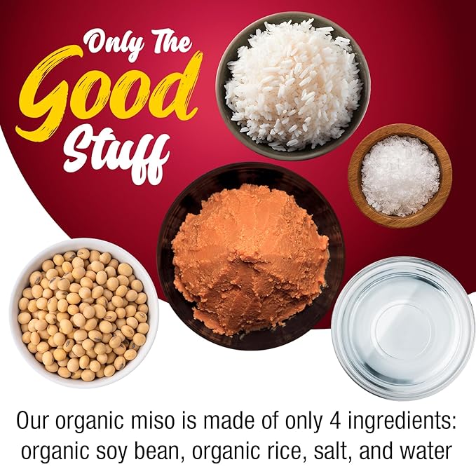 Fusion Select 300g Organic White Miso Paste - Made of Fermented Soy Bean & Rice - Savory Japanese Seasoning For Cooking Soup Base, Broth, Stew, Salad Dressing, Sauce, Marinade, Ramen