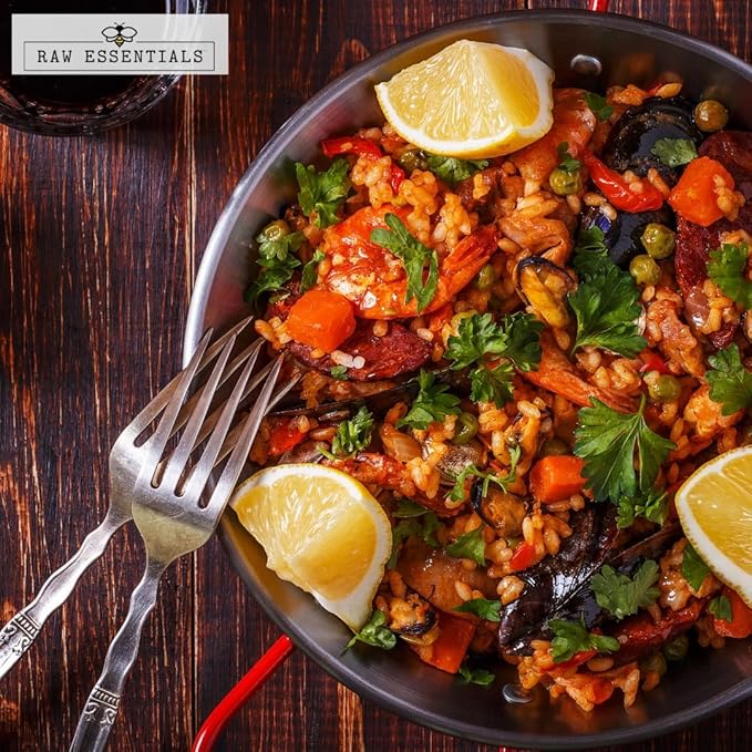 Raw Essentials Saffron Seasoning - Earthy and Sweet - Delicious in Paella, Risotto, and Stews - Luxurious Seasoning that is Non GMO, Gluten Free, Paleo and Vegan - 9 Ounce Bottle