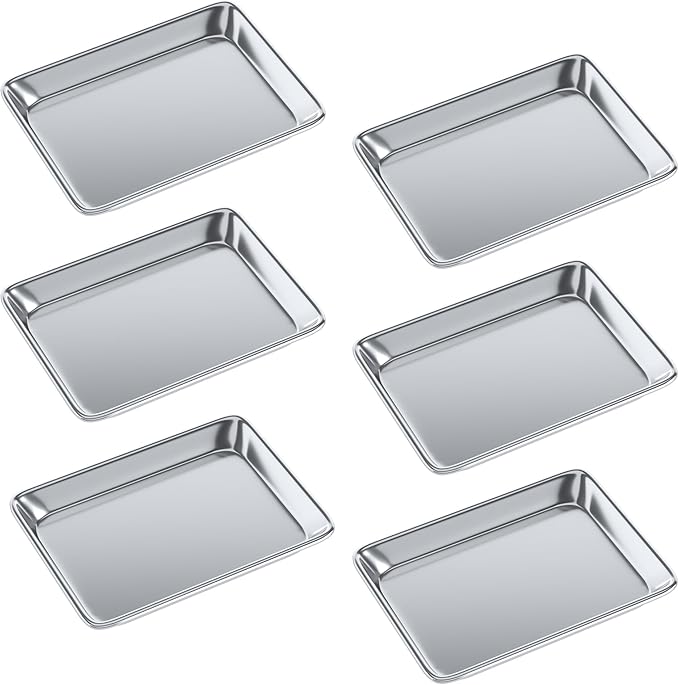 13 in. x 10 in. 19 Gauge Quarter size Aluminum Bun. / Sheet Pan. Pack of 6