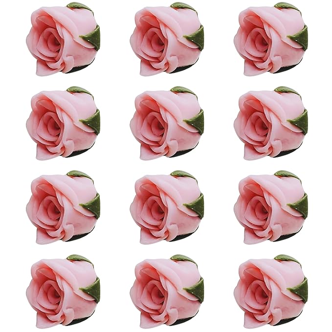 Confect Edible Rose Topper -Edible Blush Pink Rose Cupcake Toppers for Cake & Doughnut Decoration- Vegan, Gluten-Free - Pack of 12