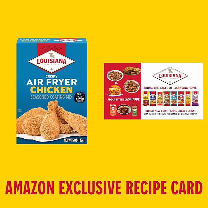 Louisiana Fish Fry, Air Fryer Chicken Coating Mix, 5 oz (Pack of 6) Each Box Coats 2 lbs of Chicken - Easy to Cook Air Fried Chicken - Crispy Texture, Delicious Flavor