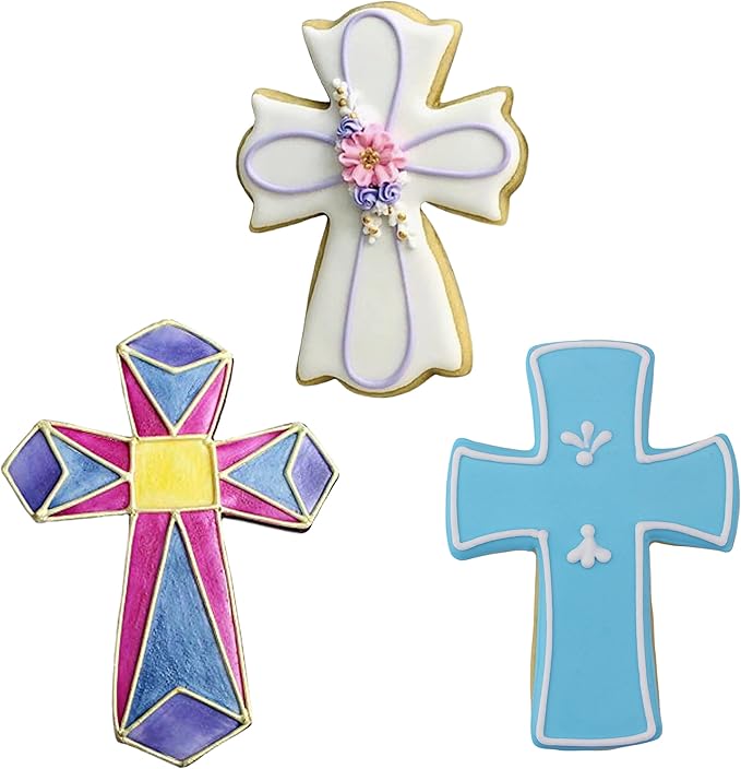 Ann Clark Cookie Cutters Cross Cookie Cutters 3-Pc. Set Made in USA, Holy Cross, Extra Large Cross, Fancy Cross