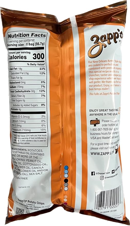 Zapps Potato Chips - Regular - 2 oz (Pack of 6) Total 12 Ounces
