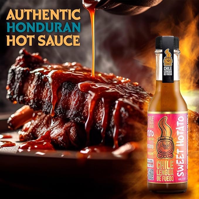 Hot Sauce | Chile Lengua de Fuego (Pack of 2, Sweet Hotato) – Sweet Potato & Passion Fruit Gourmet Hot Sauce with Cardamom & Coffee Liqueur