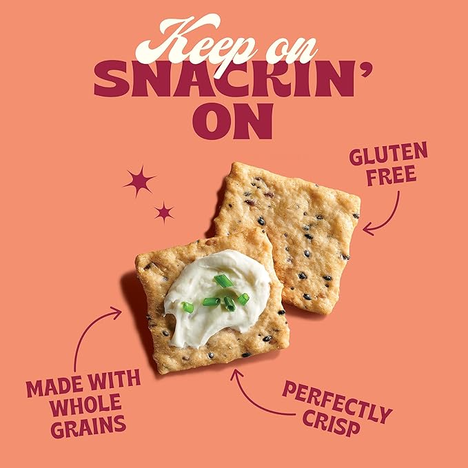 Back to Nature Gluten Free Crackers, Multi-Seed Rice Thins - Non-GMO, Made with Whole Grain Brown Rice Flour, seriously tasty snacks, 4 Ounce