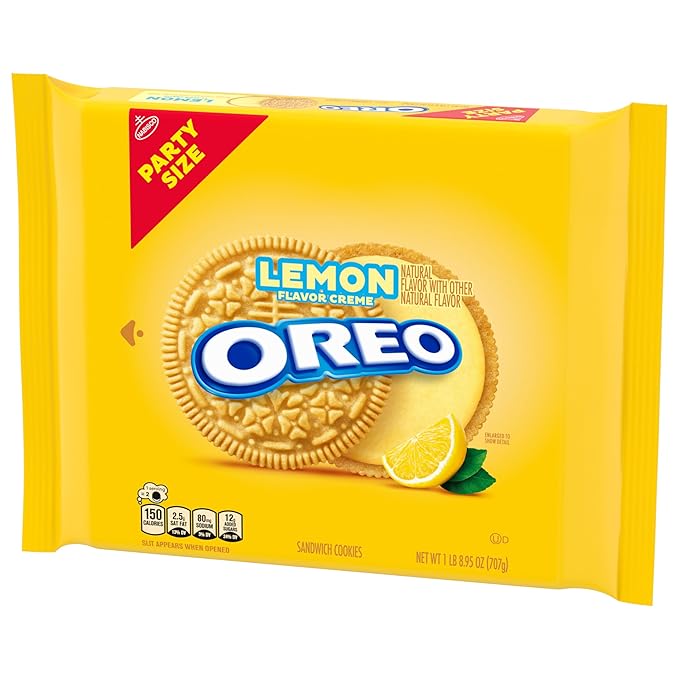 OREO Lemon Creme Sandwich Cookies, Party Size, 24.95 oz
