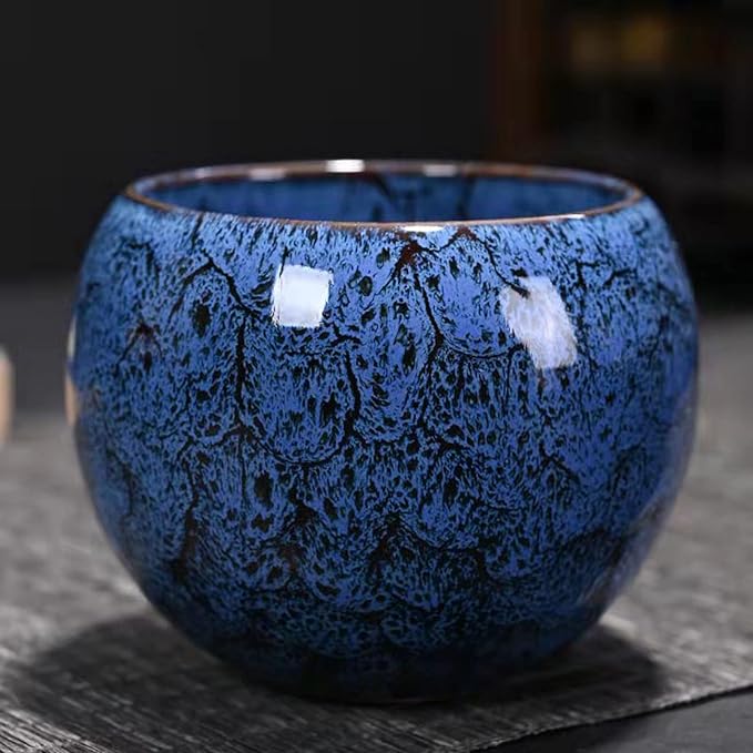 MQjzsh Chinese Japanese Traditional Ceramic Tea Cups, Mini Ceramic Kung Fu Tea Cups, Mate Cup Set, Tea, Espresso, 4-Piece Set for Home, Outdoor and Office