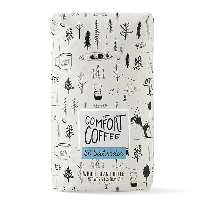 Mt. Comfort Coffee El Salvador Medium Roast, 2.5lb - Flavor Notes of Honey, Tangerine, & Chocolate - Sourced From Local, El Salvadorian Coffee Farms - Roasted Whole Bean