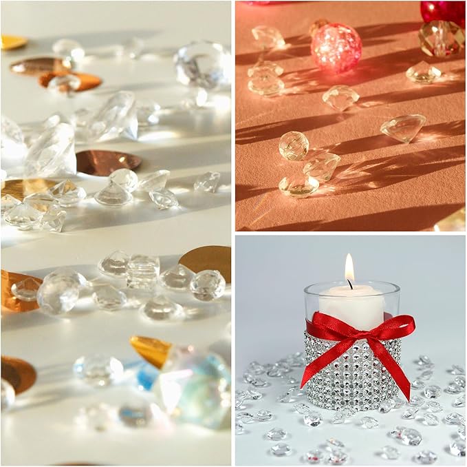 PATIKIL 4000 Pcs Wedding Table Scatter Confetti Crystals 6mm Acrylic Diamonds Vase Fillers Gems for Table Centerpiece Decorations Party Vase Beads, Light Purple