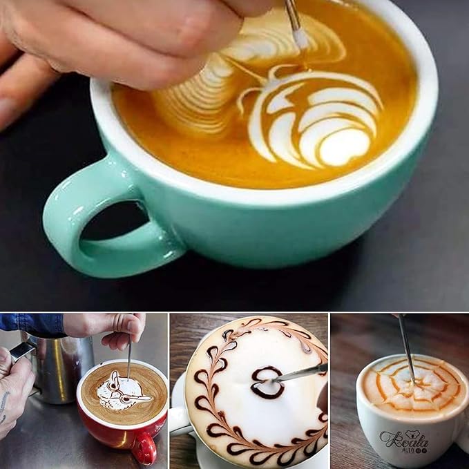 Milk Frothing Pitcher 50oz, Espresso Steaming Pitchers 50 Oz, Espresso Machine Accessories, Milk Frother cup 1500ml, Coffee Cappuccino Latte Art, Stainless Steel Jug with Dsecorating Art Pen